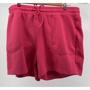 Mondetta Ribbed Lounge Shorts Women XL Pink Athleisure Comfy Drawstring Pockets